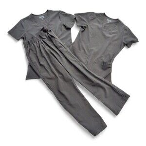 Happy‎ Scrubs Women's Black XS 2-Top + Pants Set